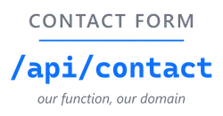 Contact form, posting to /api/contact - our function, our domain