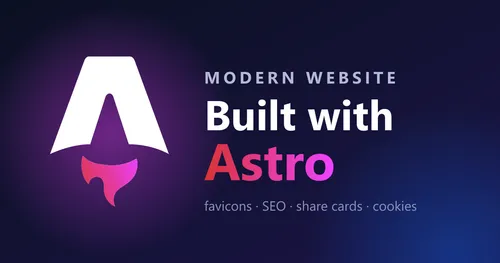 The Astro logo beside the words: modern website, built with Astro